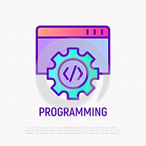 Programming thin line icon. Modern vector illustration of wed page development