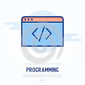 Programming thin line icon