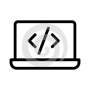 Programming thin line vector icon