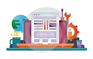 Programming Tools - flat design website banner