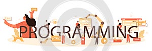 Programming typographic header. Building and development process.