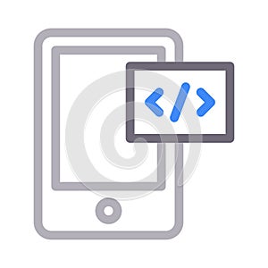 Programming vector color line icon