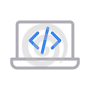 Programming vector color line icon