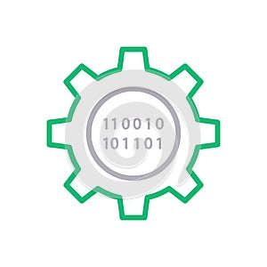 Programming vector color line icon