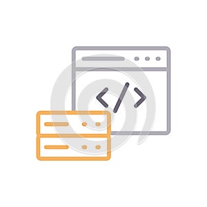 Programming vector color line icon