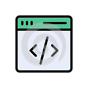 Programming vector color line icon
