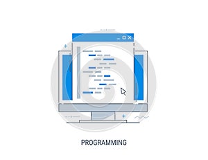 Programming and coding. Development and debugging. photo