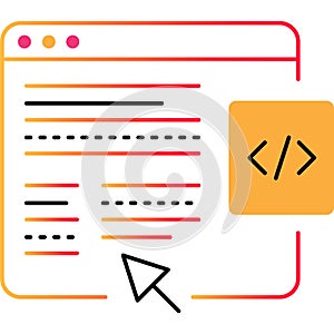 Programming vector software code program line icon
