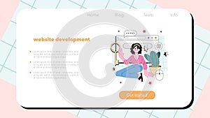 Programming web banner or landing page. Coding, testing and writing