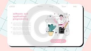 Programming web banner or landing page. Coding, testing and writing