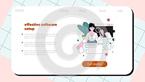 Programming web banner or landing page. Coding, testing and writing