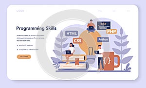 Programming web banner or landing page. Idea of working
