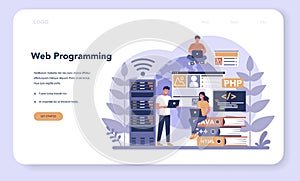 Programming web banner or landing page. Idea of working