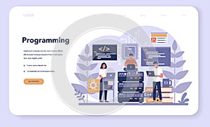 Programming web banner or landing page. Idea of working