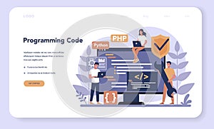 Programming web banner or landing page. Idea of working