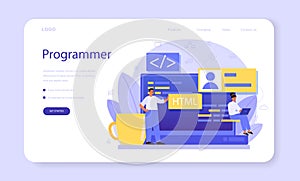 Programming web banner or landing page. Idea of working