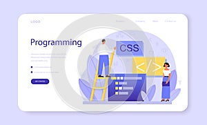 Programming web banner or landing page. Idea of working