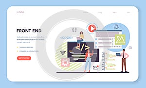 Programming web banner or landing page. Idea of working