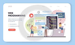 Programming web banner or landing page. Idea of working