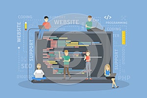 Programming of website.