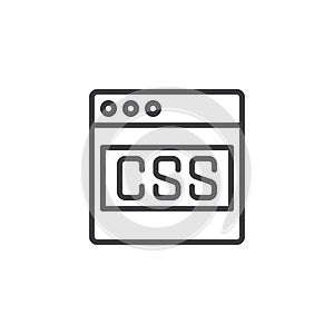 Programming window with code CSS outline icon