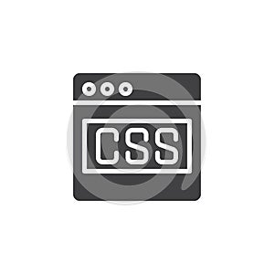 Programming window with code CSS vector icon