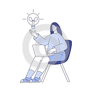 Programming with Woman Character Working on Web Application Development Vector Illustration