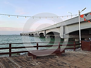 Progreso is a Mexican port city on the Yucatan Peninsula with its iconic arched pier and famous boardwalk photo