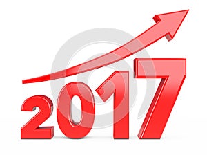 Progress Arrow in New 2017 Year Sign. 3d Rendering