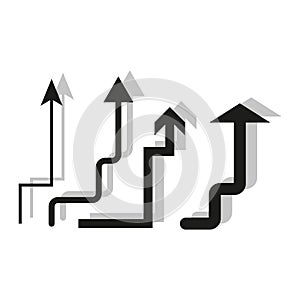 Progress arrows infographic. Growth chart concept. Success ascending steps. Vector illustration. EPS 10.