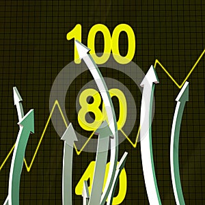 Progress Arrows Represents Business Graph And Advance