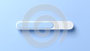 Progress bar on blue background. Loading.