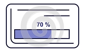 Progress bar frame. Loading indicator icon. Dashboard element