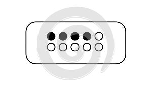 Progress Bar Icon with Five Filled Circles - 50% Completion Indicator