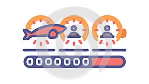 Progress Bar, Loading Interface, Digital Status Indicator, vector design Generative AI