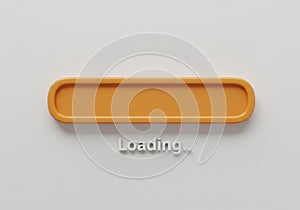 Progress Bar Loading on White Background Orange Render