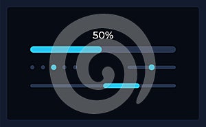 Progress bar and range slider UI element template