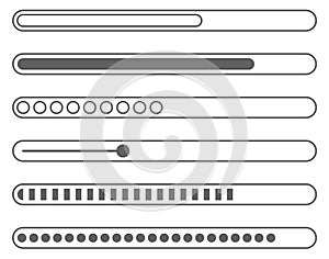 Progress bar set. Web ui graphic element