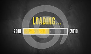 Progress bar showing loading of 2019