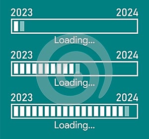 Progress bar showing loading of 2023, 2024