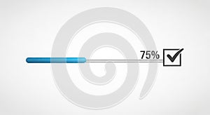 Progress bar showing seventy five percent completion
