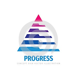 Progress - business vector logo template. Abstract triangle sign. Stylized pyramid structure concept illustration.