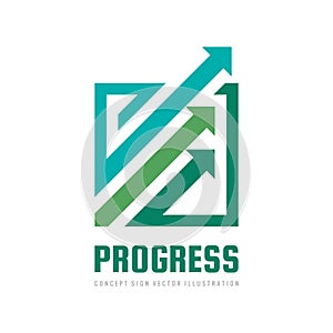 Progress - concept business logo template vector illustration. Abstract arrows system creative sign. Economic finance exhange symb