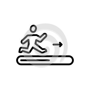 Black line icon for Progress, progression and forward