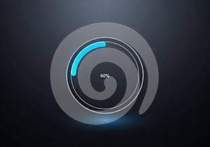 Progress indicator displaying 60% completion is set against a