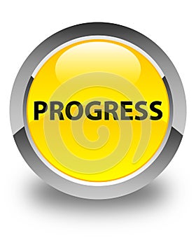 Progress glossy yellow round button