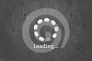 Progress loading bar icon, black vintage.