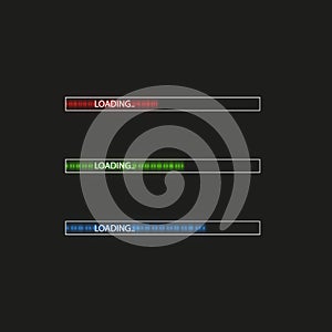 Progress loading bar with lighting. Concept technology. Vector illustration