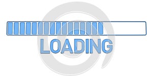 Progress loading bar on white background. Isolated 3D illustration