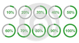 Progress loading flat icon set, download symbol